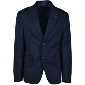 Officina36, Heren, Jassen, Blauw, Maat: S Katoen,