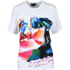 Emporio Armani, Dames, Tops, Wit, Maat: XS Katoen,