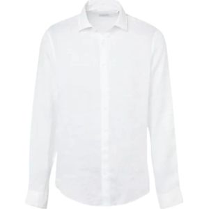 Calvin Klein, Heren, Overhemden, Wit, Maat: 3XL Linnen,