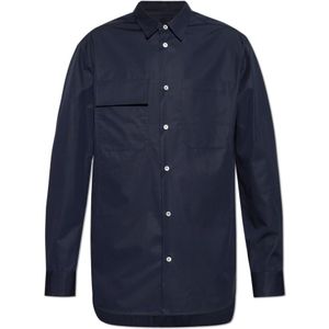 Jil Sander, Heren, Overhemden, Blauw, Maat: L Katoen,