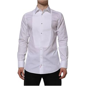 Dolce & Gabbana, Heren, Overhemden, Wit, Maat: L Katoen,