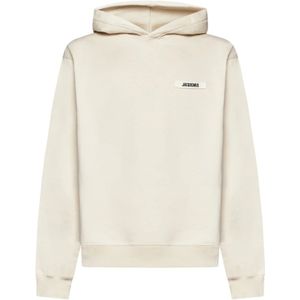 Jacquemus, Heren, Sweatshirts & Hoodies, Beige, Maat: 2XL Katoen,