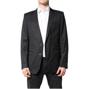 Dolce & Gabbana, Heren, Pakken, Zwart, Maat: L Wol,
