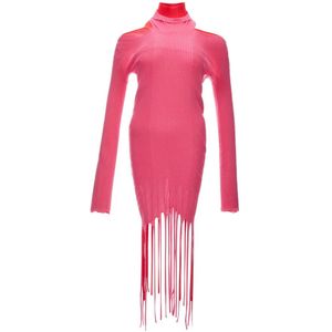 Bottega Veneta, Dames, Jurken, Roze, Maat: L Katoen,