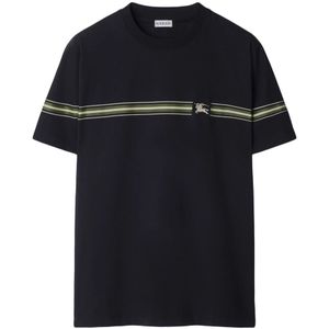 Burberry - T-shirt - Blauw - Equestrian Knight Design - 100% Katoen