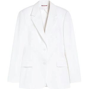 Max Mara Studio, Dames, Jassen, Wit, Maat: L Katoen,