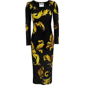 Versace, Dames, Jurken, Zwart, Maat: XS Viscose,