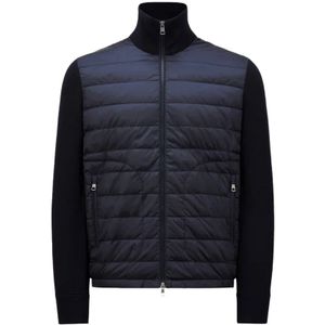 Moncler, Heren, Jassen, Blauw, Maat: L Wol,