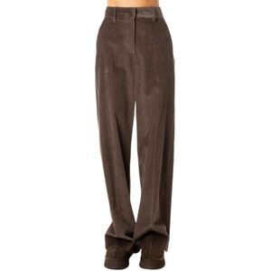 Weekend Max Mara, Dames, Broeken, Bruin, Maat: XL Katoen,