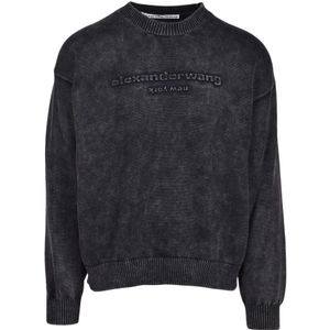 Alexander Wang, Heren, Truien, Zwart, Maat: M Katoen,