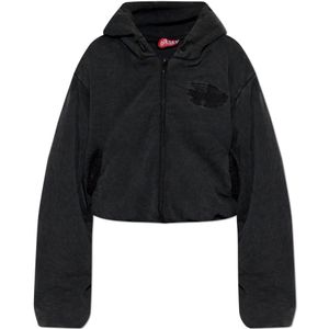 Diesel, Dames, Sweatshirts & Hoodies, Grijs, Maat: 2XS Katoen,