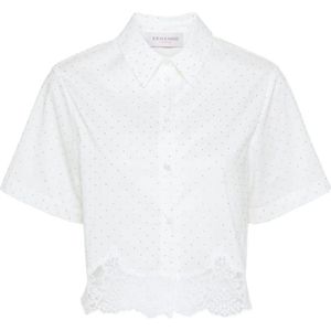 Ermanno Scervino, Dames, Blouses & Shirts, Wit, Maat: M Katoen,