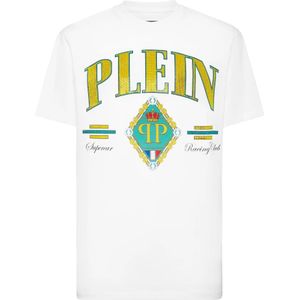 Philipp Plein, Heren, Tops, Wit, Maat: S Katoen,