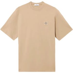 Stone Island, Heren, Tops, Beige, Maat: S Katoen,