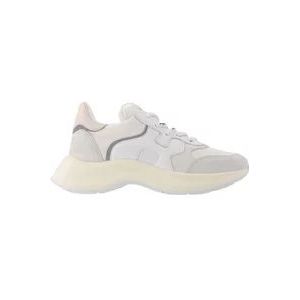 Hogan Wit, beige en grijs leren sneakers , White , Dames , Maat: 36 EU