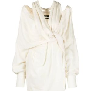 Jacquemus, Dames, Jurken, Beige, Maat: 2XS