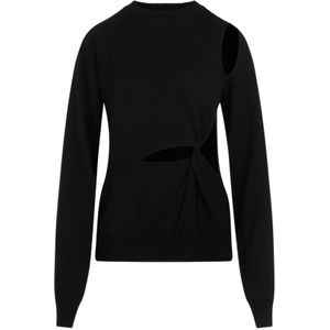 Sportmax, Dames, Truien, Zwart, Maat: S Wol,