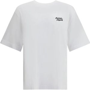 Maison Kitsuné, Heren, Tops, Wit, Maat: L Katoen,