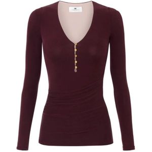 Elisabetta Franchi, Dames, Tops, Rood, Maat: S Jersey,