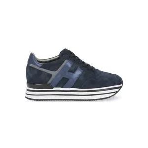 Hogan Blauwe Suède Sneakers voor Vrouwen , Blue , Dames , Maat: 35 EU