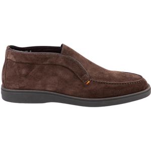 Santoni Bruine Instap Platte Schoenen , Brown , Heren , Maat: 43 EU