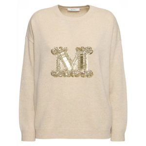 Max Mara, Dames, Truien, Beige, Maat: L Wol,
