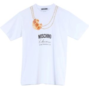 Moschino, Heren, Tops, Wit, Maat: S Katoen,