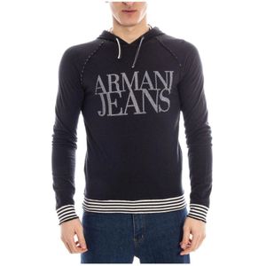 Armani Jeans, Heren, Sweatshirts & Hoodies, Blauw, Maat: M Katoen,