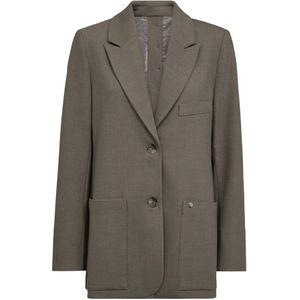 MOS Mosh, Dames, Jassen, Grijs, Maat: XS Leer,