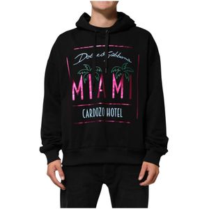 Dolce & Gabbana, Heren, Sweatshirts & Hoodies, Zwart, Maat: XL Katoen,