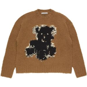 Acne Studios, Dames, Truien, Bruin, Maat: 2XS Wol,