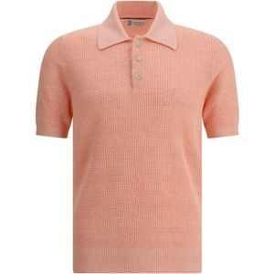 Brunello Cucinelli, Heren, Tops, Roze, Maat: 3XL Katoen,