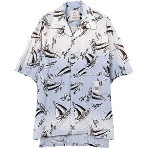 Mihara Yasuhiro, Heren, Overhemden, Blauw, Maat: M