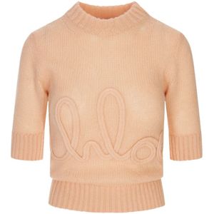 Chloé, Dames, Truien, Oranje, Maat: L Zijde,