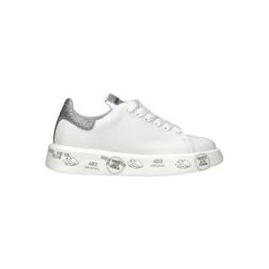 Premiata Wit leren glitter sneakers voor dames , White , Dames , Maat: 36 EU