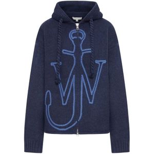 JW Anderson, Dames, Sweatshirts & Hoodies, Blauw, Maat: XS Wol,