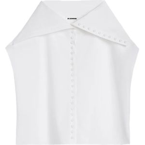 Jil Sander, Dames, Blouses & Shirts, Wit, Maat: M