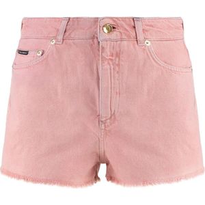 Dolce & Gabbana, Dames, Korte broeken, Roze, Maat: XS Denim,