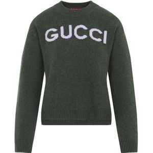 Gucci, Dames, Truien, Groen, Maat: XS Wol,