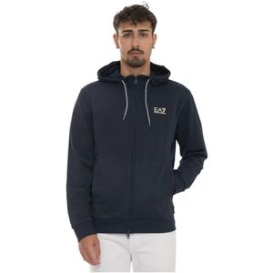 Emporio Armani Ea7, Heren, Sweatshirts & Hoodies, Blauw, Maat: M Katoen,