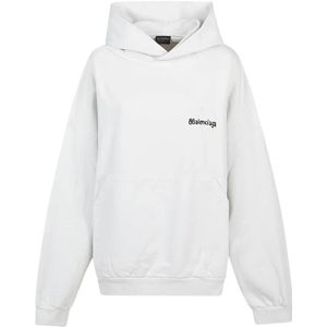 Balenciaga, Dames, Sweatshirts & Hoodies, Wit, Maat: S Katoen,