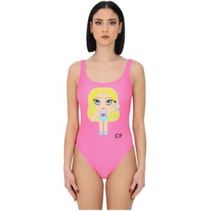 Chiara Ferragni Collection, Dames, Badkleding, Roze, Maat: XS Poliester,