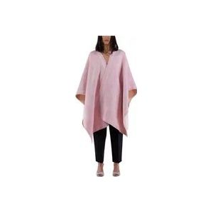 Lanvin Double Face Wol Poncho JL 3D , Pink , Dames , Maat: ONE Size