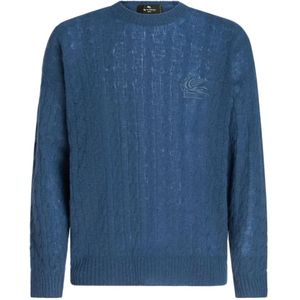 Etro, Heren, Truien, Blauw, Maat: S Kasjmier,