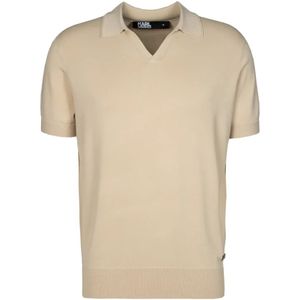 Karl Lagerfeld, Heren, Tops, Beige, Maat: M Katoen,