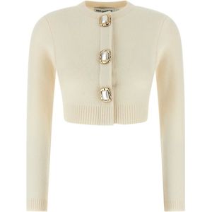 Self Portrait - Cardigan - Wit - Wol