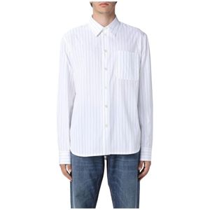 Bottega Veneta, Heren, Overhemden, Wit, Maat: M Katoen,
