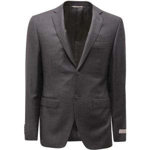 Canali, Heren, Jassen, Grijs, Maat: M Wol,