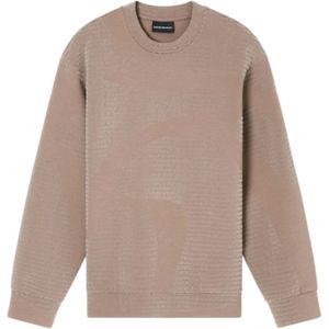 Emporio Armani, Heren, Sweatshirts & Hoodies, Bruin, Maat: M Katoen,