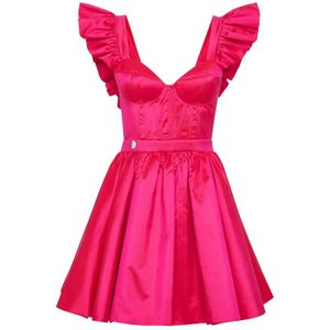 Philipp Plein, Dames, Jurken, Roze, Maat: S Zijde,